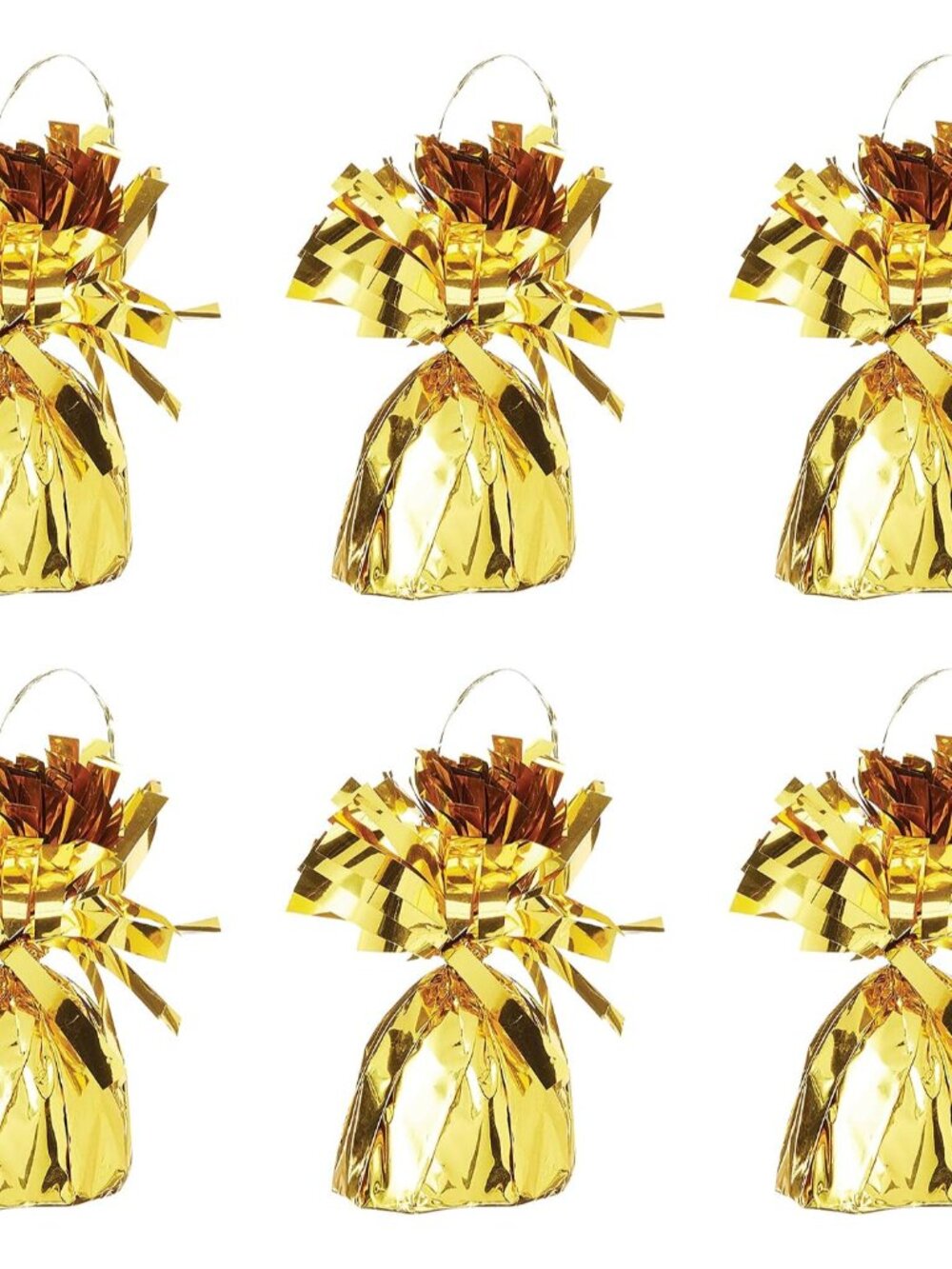 Metallic Wrapped Balloon Weight – 6 Pack, Gold Balloon Centerpiece Bouquet Holde